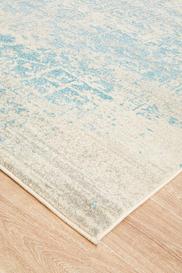 Carli Transitional Blue & White Distressed Rug